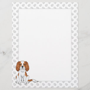 Papel Timbrado Blenheim Cavalier King Charles Spaniel Dog Sentado