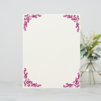 Papel Timbrado Bloco de Carta Floral Purple Grace