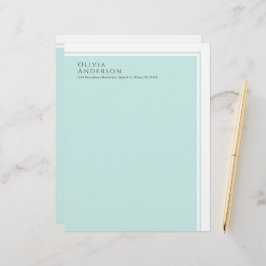 Papel Timbrado Bloco de Cores Mínimo de Aqua Simples Elegante