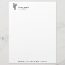 Papel Timbrado Blocos Arquitetônicos Modernos Logo Cinza/Branco 