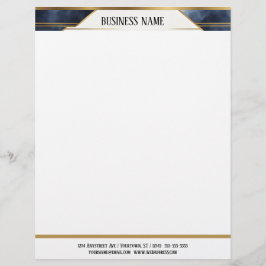 Papel Timbrado Blue and Gold Geometric Banner
