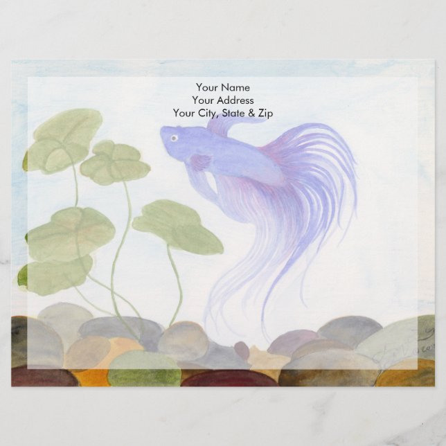 Papel Timbrado Blue Betta Fish (Frente)