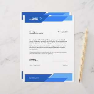 Papel Timbrado Blue Formal Company Letterhead