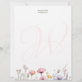Papel Timbrado Blush Garden Watercolor Personalized