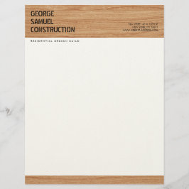 Papel Timbrado Bold Molded Wood Texture Construction Business