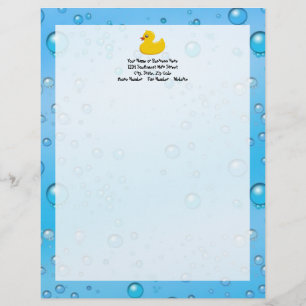Papel Timbrado Bolhas Ducky/azuis de borracha bonitos