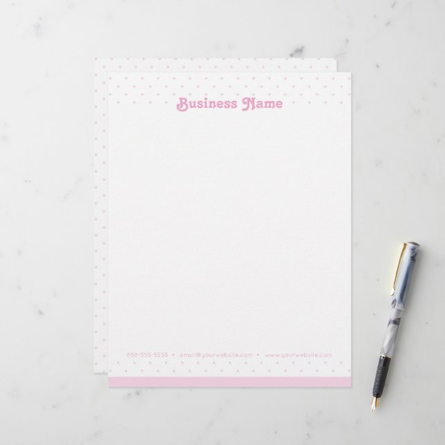 Papel Timbrado Bolinhas azuis e rosa - cabeça (Frente/Verso In Situ)