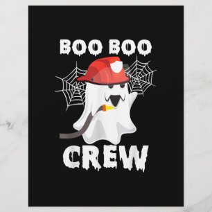 Papel Timbrado Bombeiro Boo Boo Crew Halloween Fantasma Fireman
