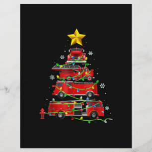 Papel Timbrado Bombeiro Caminhão Árvores de Natal Mulheres