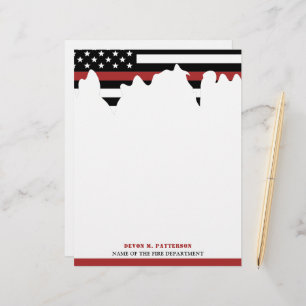 Papel Timbrado Bombeiro Personalizado - Thin Red Fire