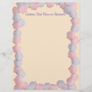 Papel Timbrado Bonito Pastel Ocean Beach Seasheles Azul Rosa