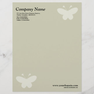 Papel Timbrado Borboleta Elegante - bege Quente