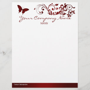 Papel Timbrado Borboleta vermelha