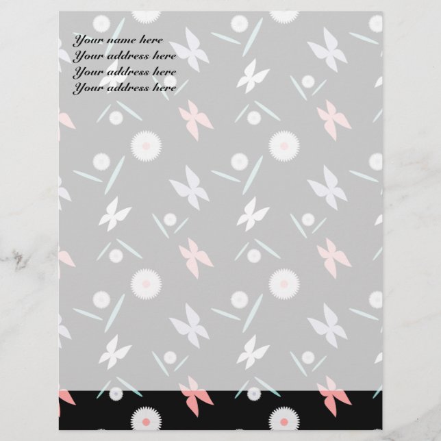 Papel Timbrado Borboletas Personalizadas Letterhead (Frente)