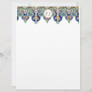Papel Timbrado Borda do Azulejo com várias cores
