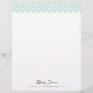 Papel Timbrado Borda do Chevron Moderno da Casa Mint