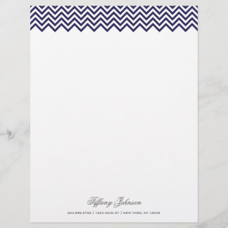 Papel Timbrado Borda do marinho Blue Modern Chevron