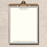 Papel Timbrado Borda Negra Moderna e Minimalista de Luxo Boutique<br><div class="desc">Você está procurando uma carta minimalista de luxo para sua butique ou companhia? Veja esta moderna e minimalista borda negra,  Lúcia de luxo.</div>