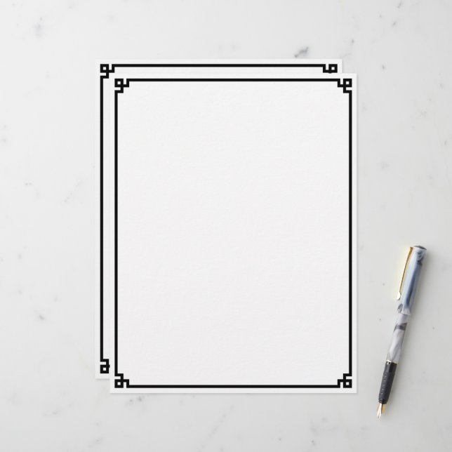Papel Timbrado Borda Preta com Chave Grega (Frente/Verso In Situ)