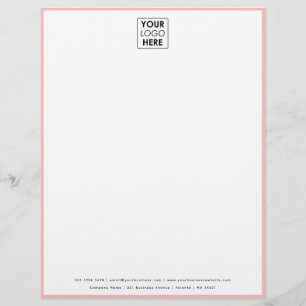 Papel Timbrado Borda rosa profissional Logotipo timado para empre