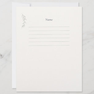 Papel Timbrado Botânico Verde Sálvia Personalizado
