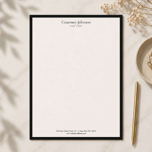 Papel Timbrado Boutique Black/Ivory minimalista elegante de luxo