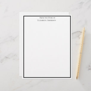 Papel Timbrado Branco preto simples personalizado