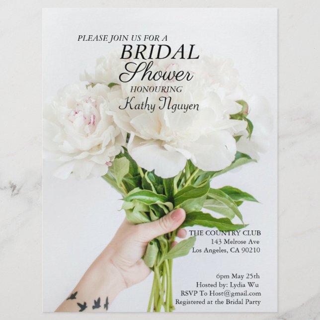 Papel Timbrado Bridal Shower Invitation  Postcard (Frente)