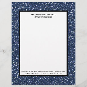 Papel Timbrado Brilho azul moderno do marinho