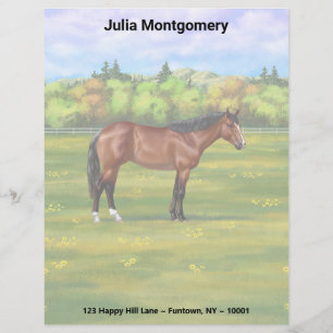 Papel Timbrado Brown Bay Quarter Horse