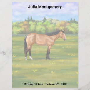 Papel Timbrado Buckskin Dun Quarter Horse