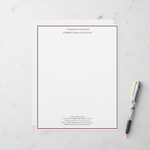 Papel Timbrado Burgundy Branco Profissional Personalizado