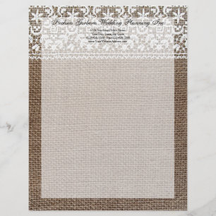 Papel Timbrado Burlap e Lace Simples