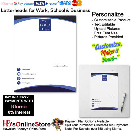 Papel Timbrado Business 3 Shaded Blue Logo Company Name Signature