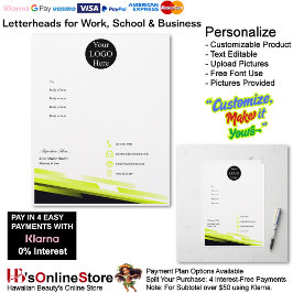 Papel Timbrado Business Electric Lime Logo Company Name Signature