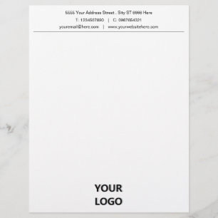 Papel Timbrado Business Letterhead com endereço de logotipo Infor