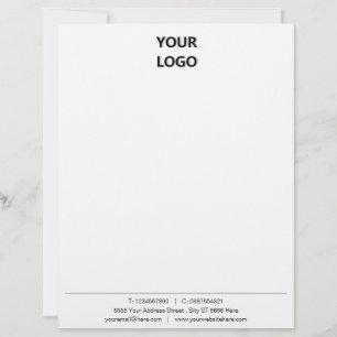 Papel Timbrado Business Letterhead com logotipo e URL de código Q