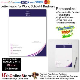 Papel Timbrado Business Navy Pink Purple Logo Brand Signature