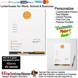 Papel Timbrado Business Orange Black Logo Company Name Signature