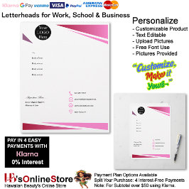 Papel Timbrado Business Pink Logo Company Name Signature