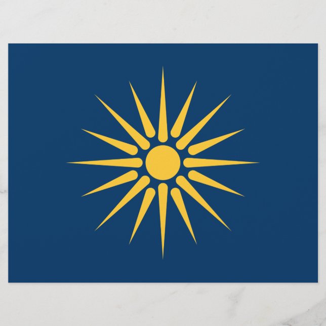 Papel Timbrado Cabeça com bandeira da Macedônia, Grécia (Frente)