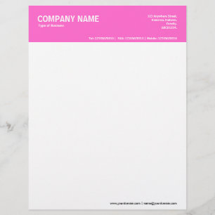 Papel Timbrado Cabeçalho a cores de 2 pol - Ff66CC rosa