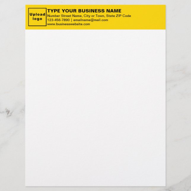 Papel Timbrado Cabeçalho Amarelo da Letterhead Comercial (Frente)