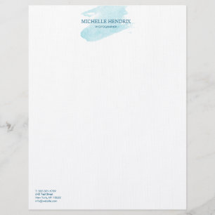 Papel Timbrado Cabeçalho artístico de Turquise da aguarela subt