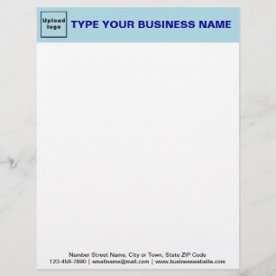 Papel Timbrado Cabeçalho Azul Claro e Textos Pretos