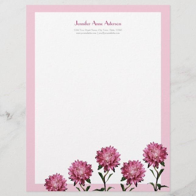 Papel Timbrado Cabeçalho cor-de-rosa de Personalizable dos (Frente)