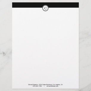 Papel Timbrado Cabeçalho customizável do preto do alfabeto do