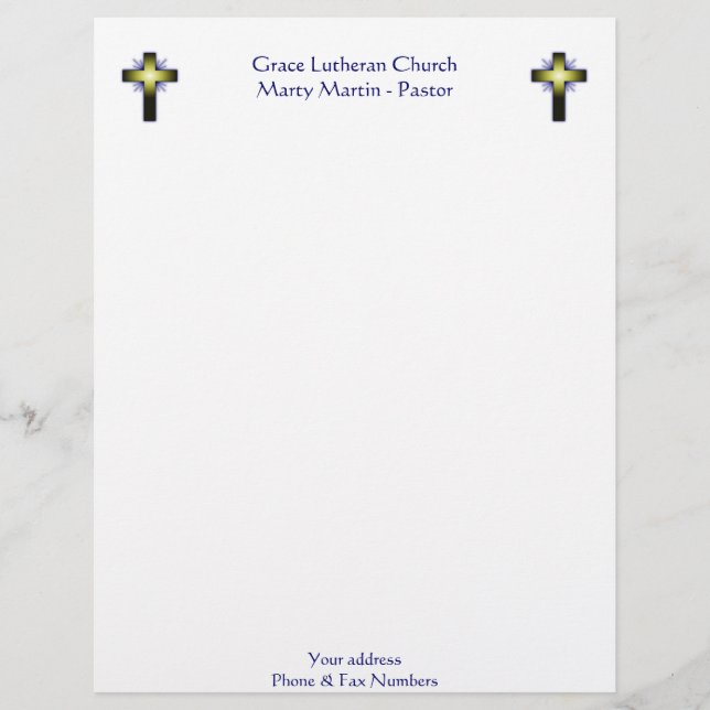Papel Timbrado Cabeçalho da igreja ou do pastor (Frente)