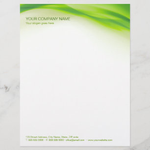 Papel Timbrado Cabeçalho da onda verde