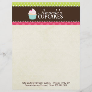 Papel Timbrado Cabeçalho da padaria do cupcake